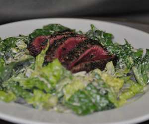 Caesar Salad with 4oz of Flat Iron Steak.